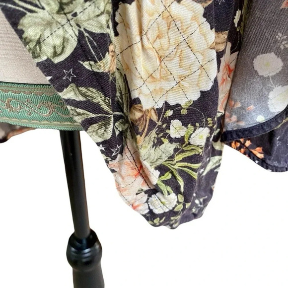 Farm Rio Charcoal Floral Star Boho Kimono Jacket One Size - Picture 6 of 14